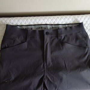 ORVIS Active Hiking Water Repellent Stretch Gray Pants – Mens 36 x 32